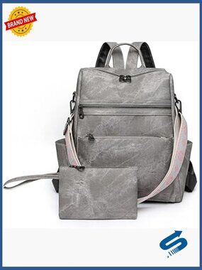 Waterproof PU Leather Backpack Purse, Anti-Theft Fashion Multipurpose Shoulder